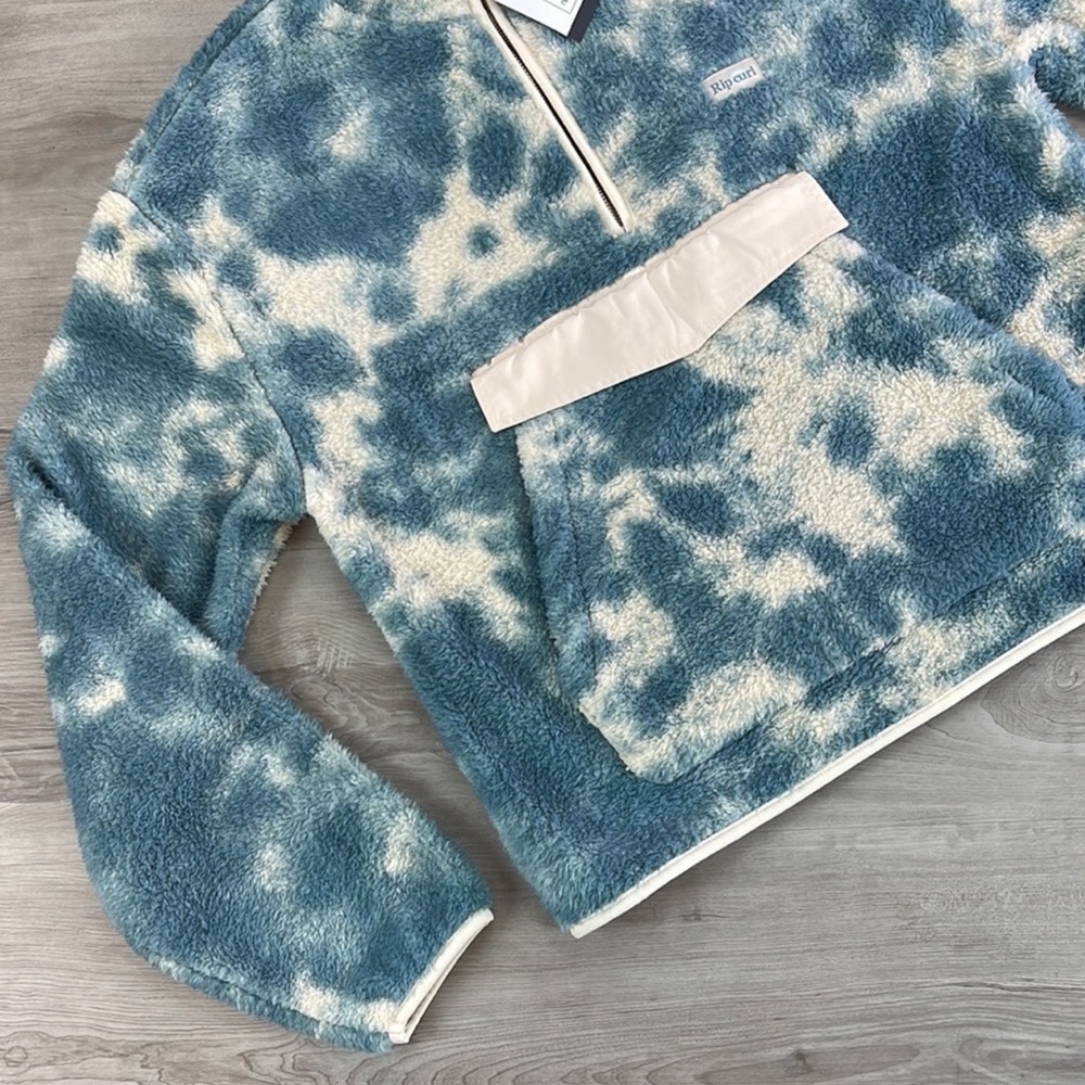 🔆RIP CURL🔆 DRIFTER TIE DYE POLAR FLEECE JACKET SWEATER - Picture 13 of 15